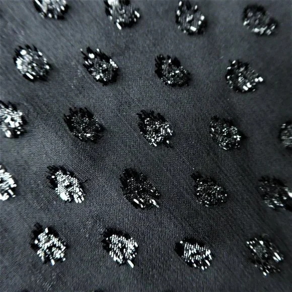 Vintage Lilly of California Sleeveless Blouse Black Sheer Cowl Neck Sparkley L - Picture 5 of 9